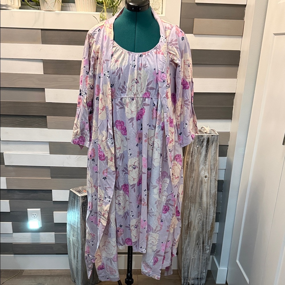 Baby Be Mine Lavender Floral Robe Set